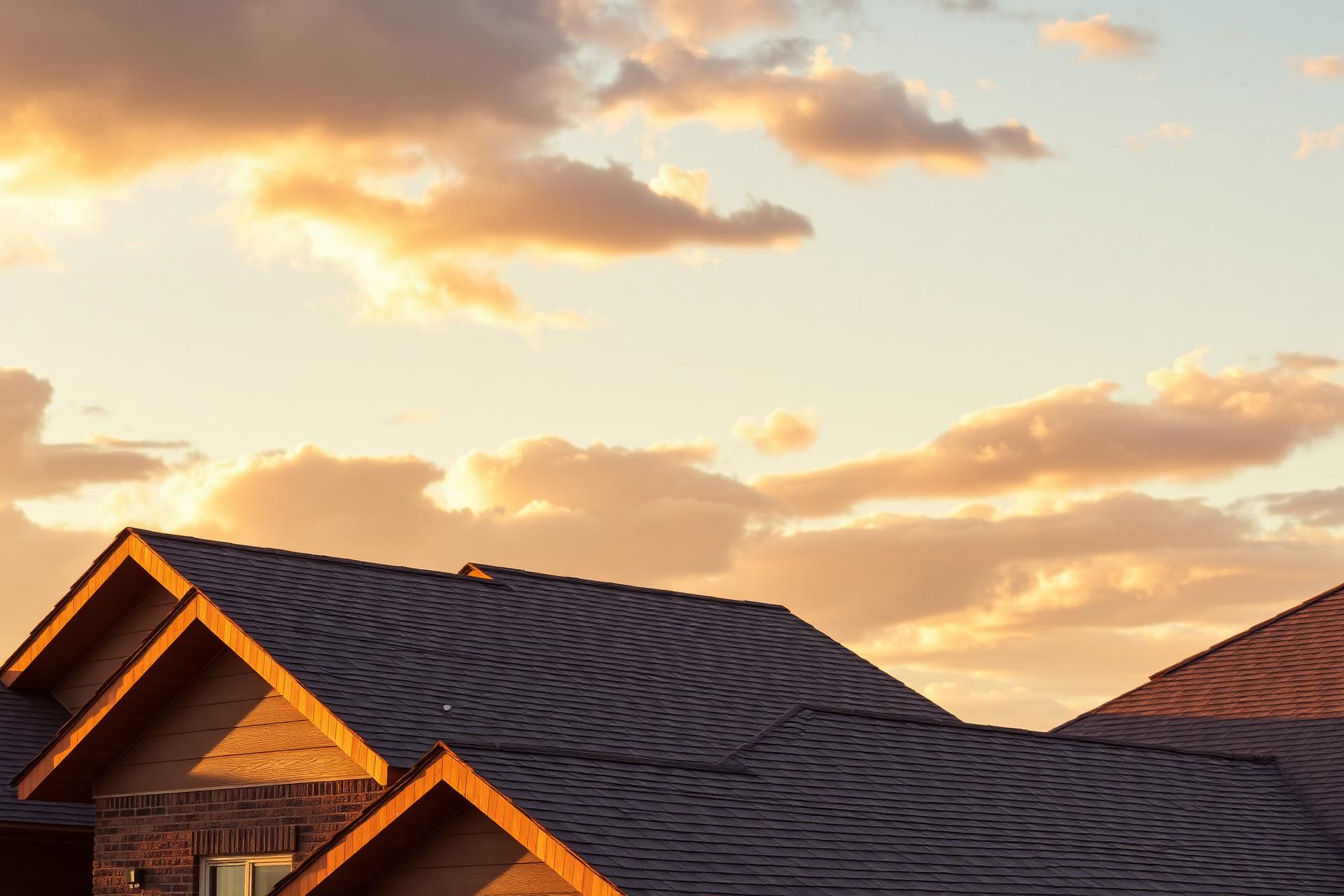 Sioux Falls home with new roof at golden hour